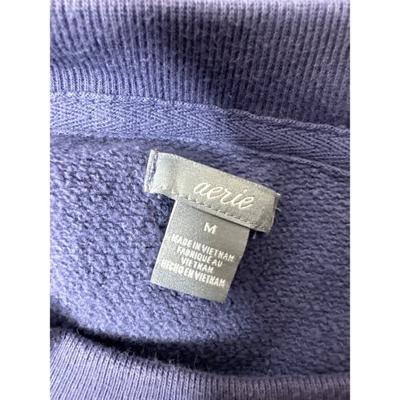 Aerie Womens Size Medium Blue Pullover Sweatshirt Long Sleeves Fleece - Picture 4 of 7